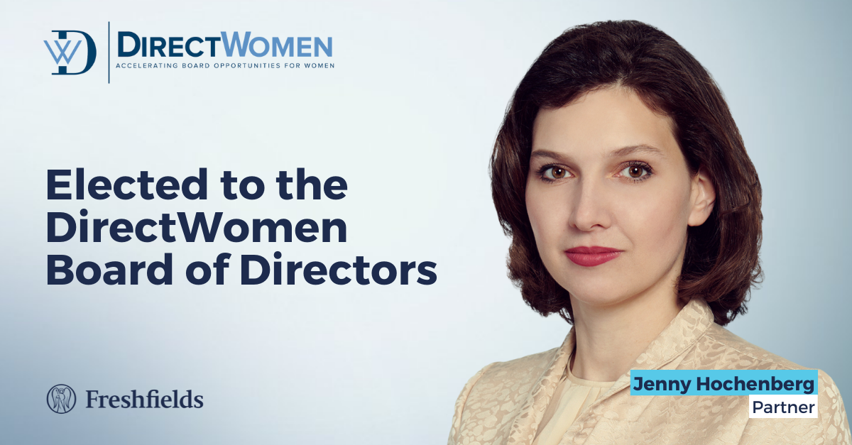 Freshfields Partner Jenny Hochenberg Elected to Board of DirectWomen ...