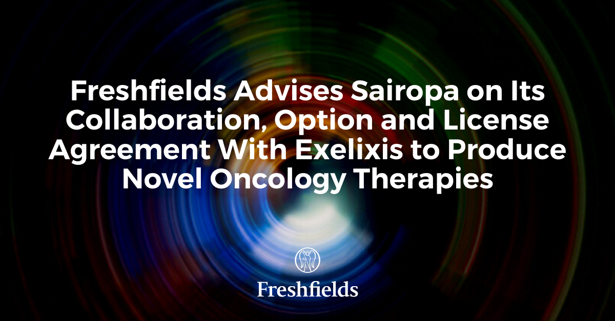 Freshfields Advises Sairopa On Its Collaboration, Option And License ...